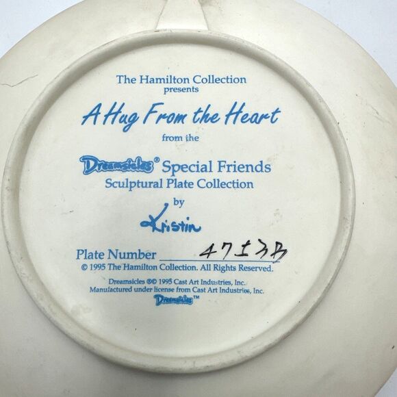 Dreamsicles Sculptural Plate "Hug from the Heart" VINTAGE 1995 Hamilton - Picture 2 of 7